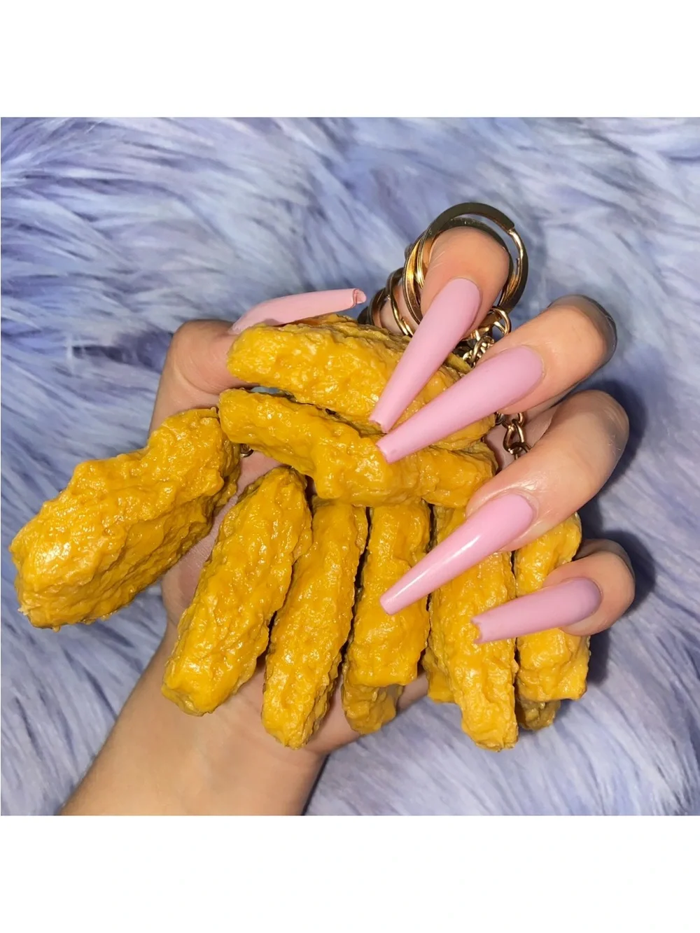 Chicken Nugget Keychain Charm - Women Accessories